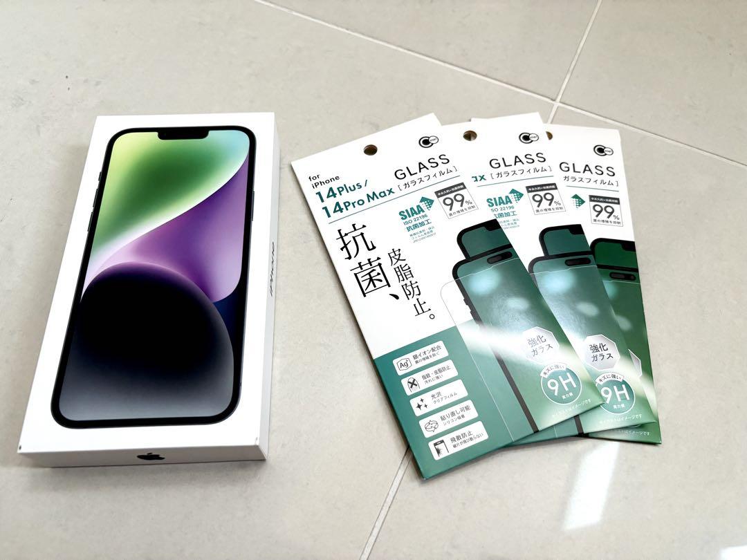 iPhone14Plus 128GB ミッドナイト 新品フィルム3枚+新品カバー