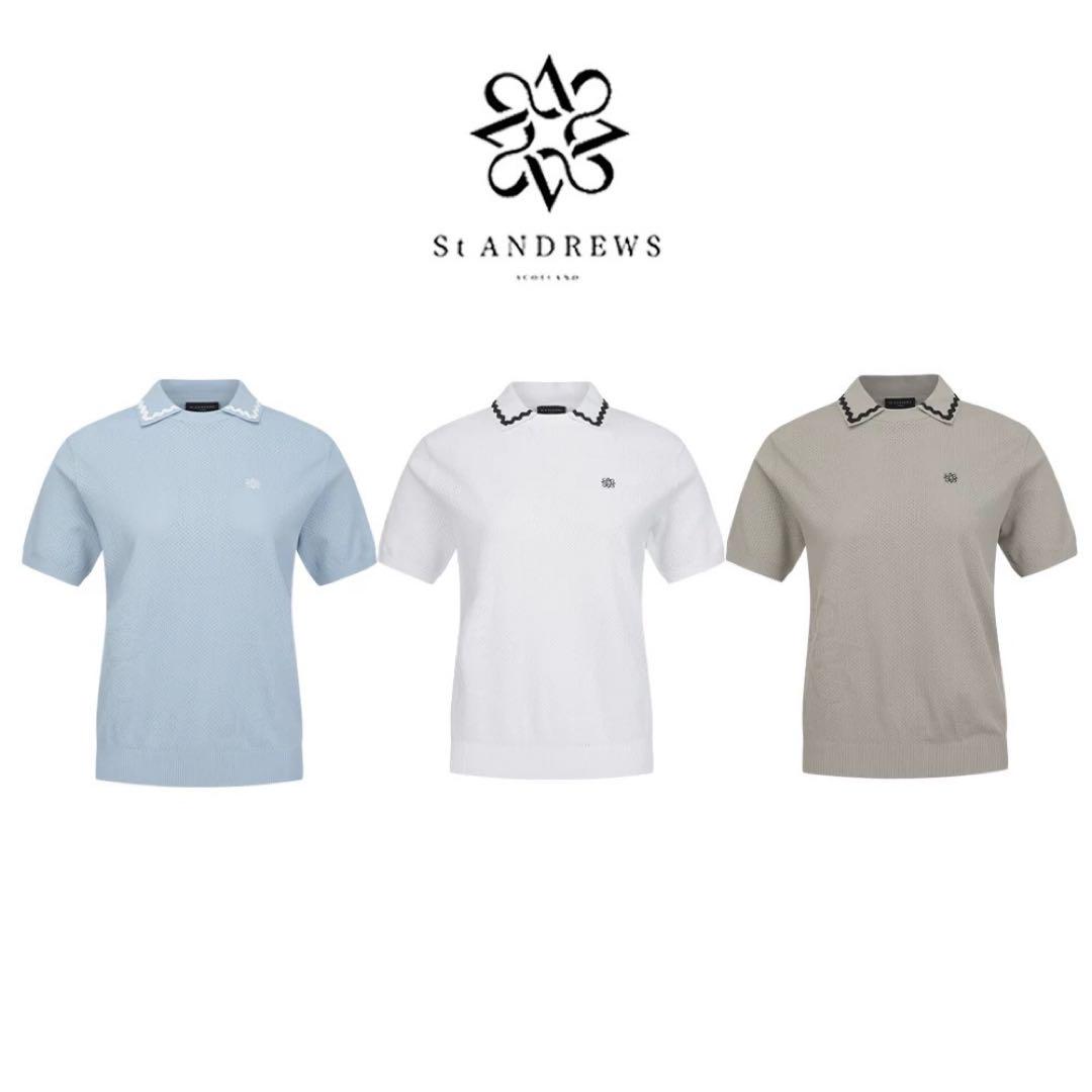 St.ANDREWS セントアンドリュース レディース ニットTシャツ 白S