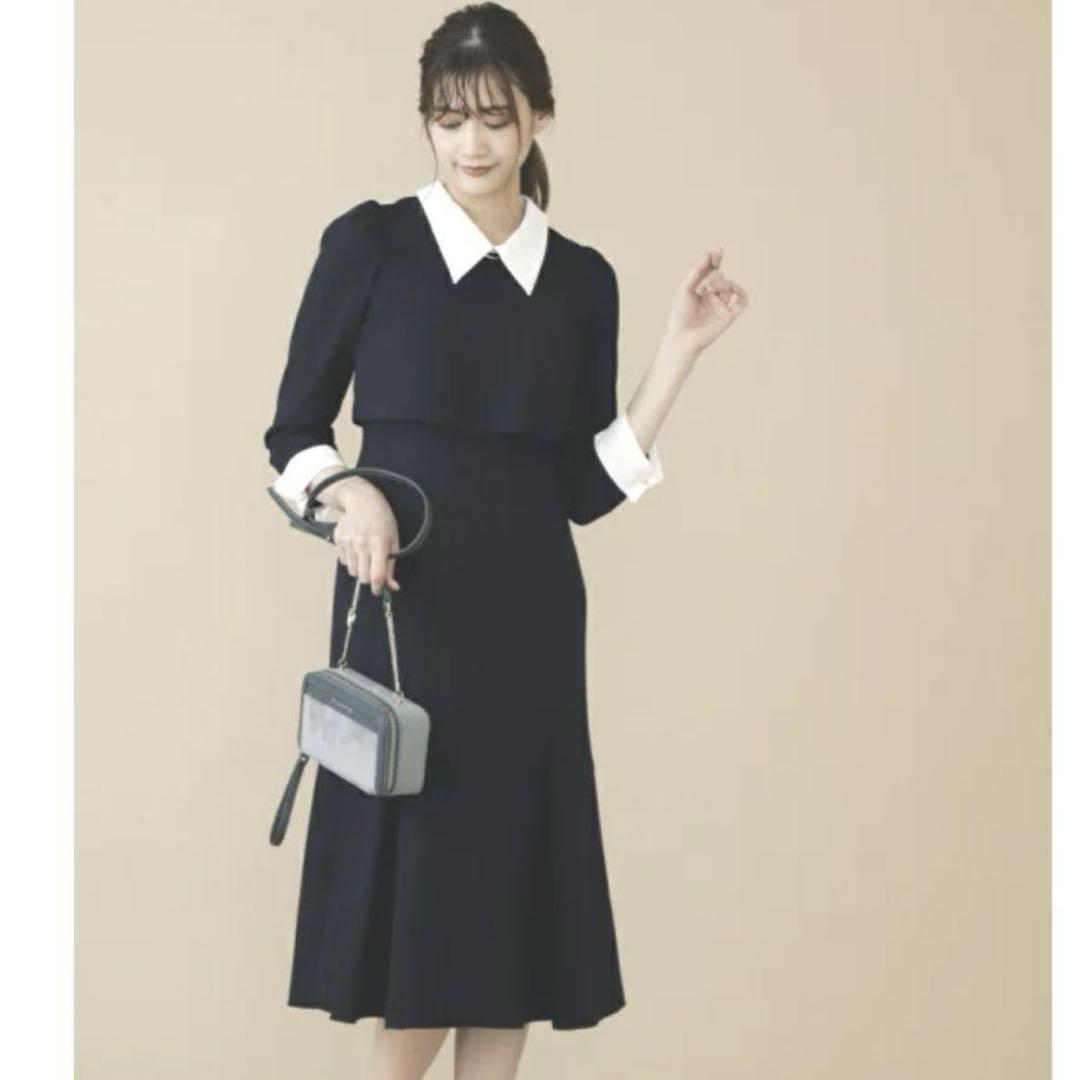 ２４時間セールJILL by JILL STUART レイヤード風襟付ワンピース 8,400円