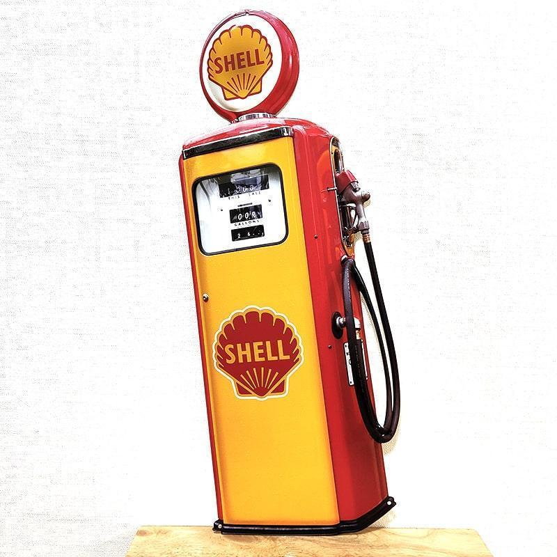 ブリキ看板 ガスポンプ SHELL レトロ エンボスメタルサイン ヴィンテージ