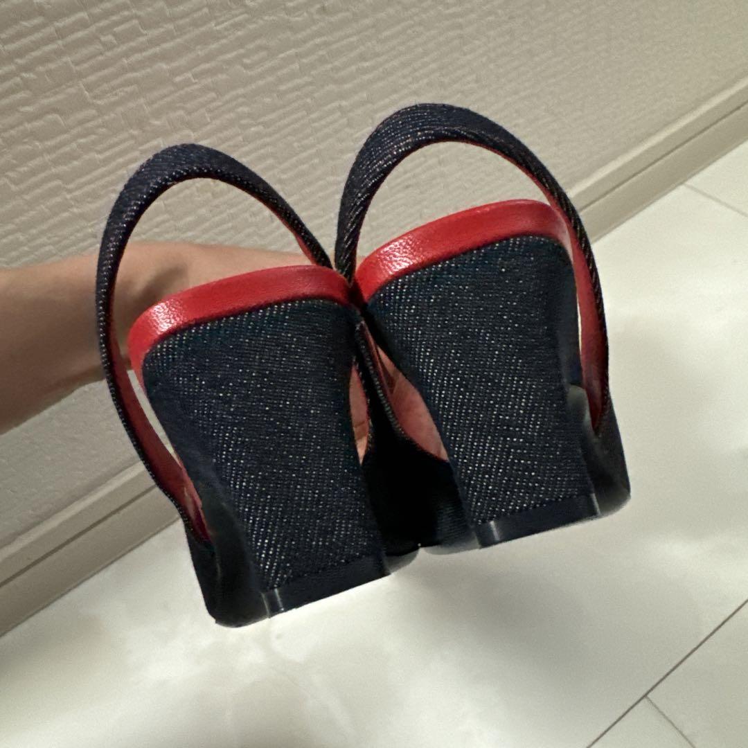 美品♡Ferragamo デニム バックストラップ