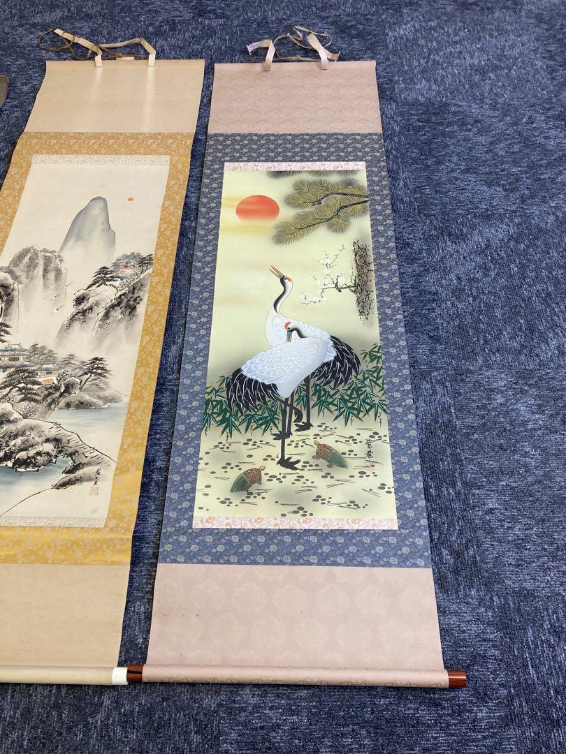 虎・山水・鶴の掛軸3点セット　I-603