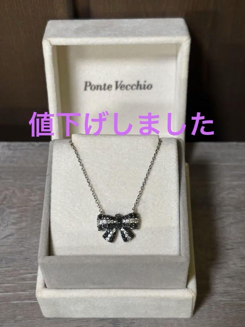 ふっくらとしたリボンがとってもキュートなネックレス K18WG