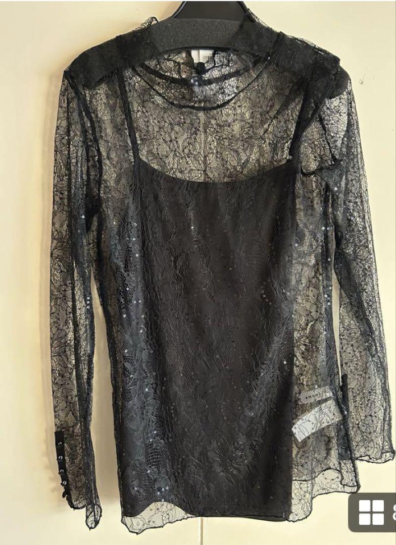 Ameri（アメリ）の「HOLE SPANGLE LACE DRESS（ドレス）」 - WEAR