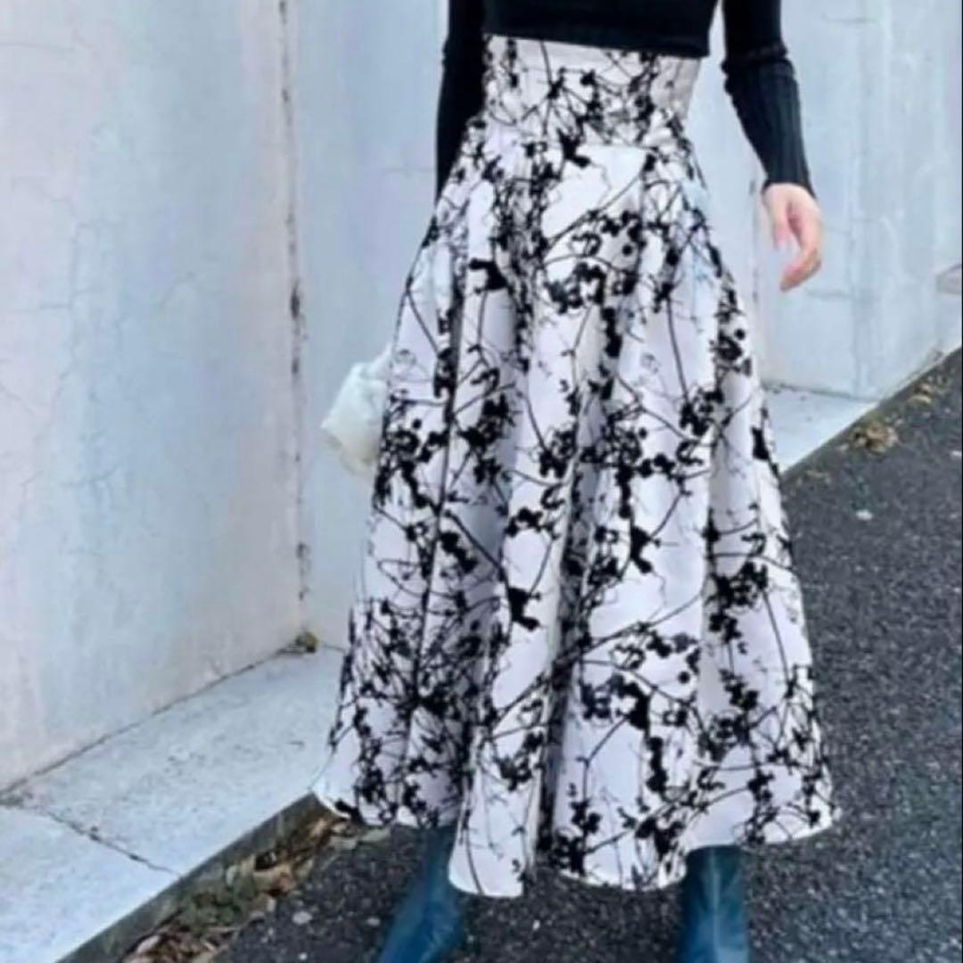 FRAY I.D グリッターフロッキースカート