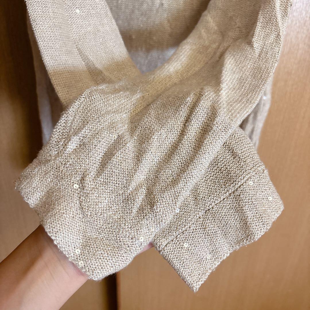 BRUNELLO CUCINELLI【M】ベージュ サマーニット 長袖 トップス