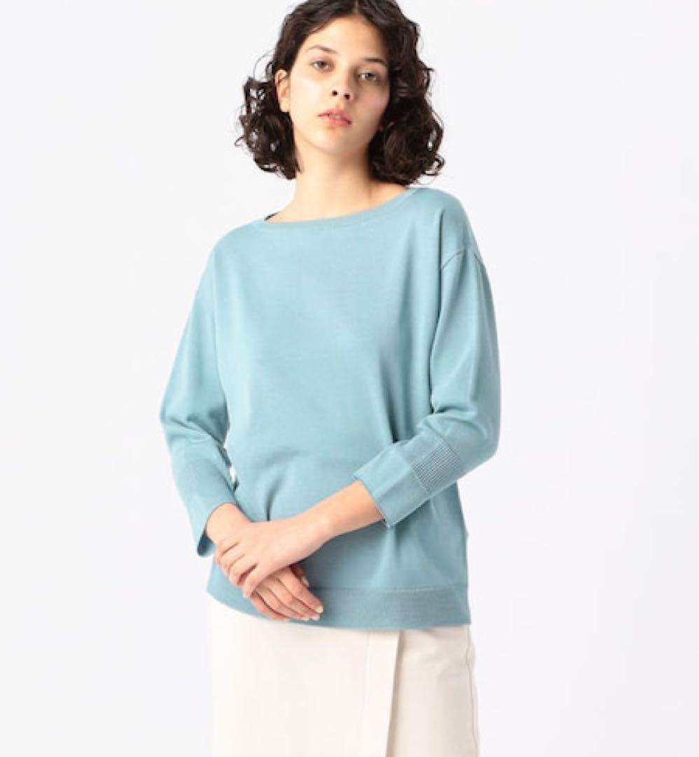 【新品タグ付】手洗可GALERIE VIEボートネックニット ブルー¥23100