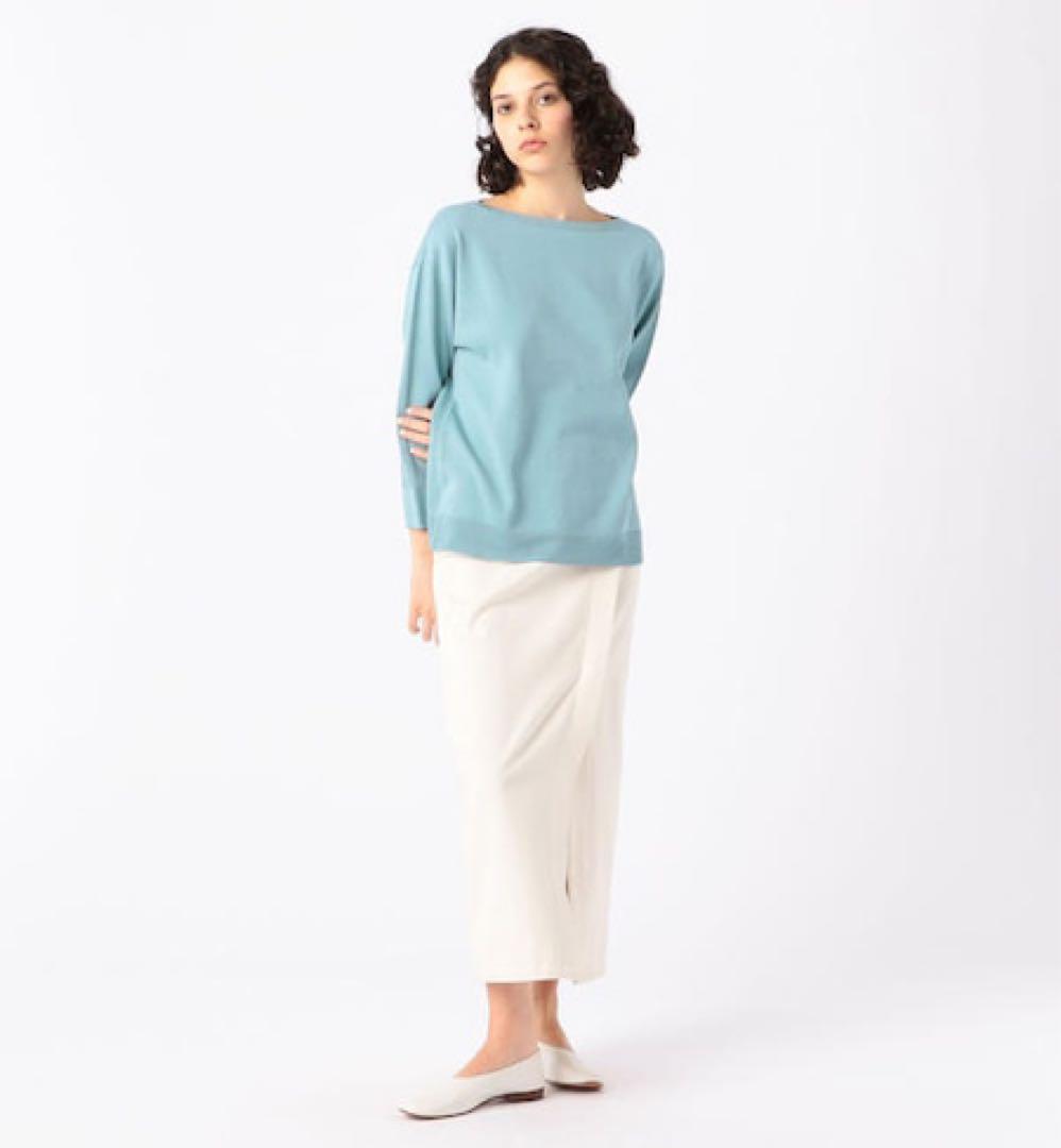 【新品タグ付】手洗可GALERIE VIEボートネックニット ブルー¥23100