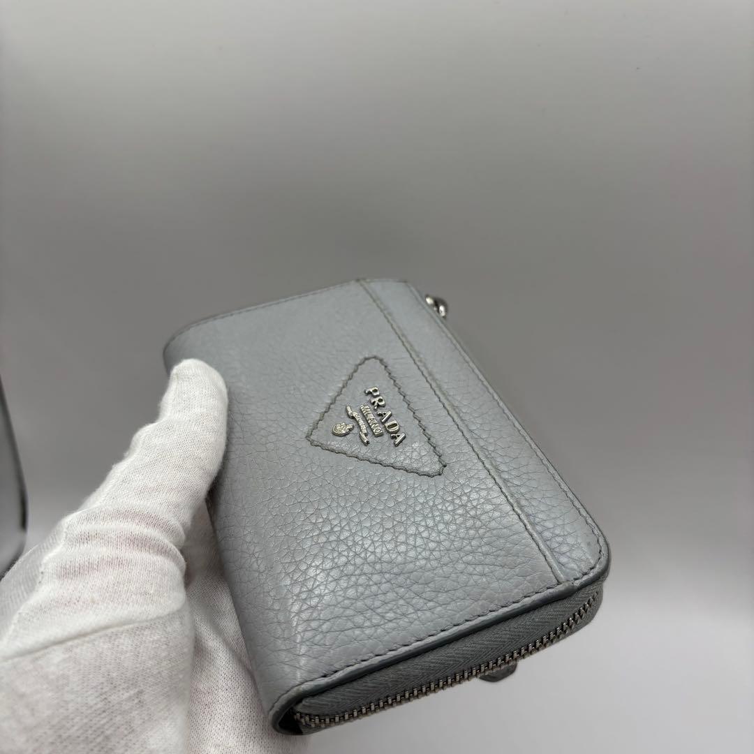 PRADA 財布 L字 グレー 1PP122 ヴィッテロダイノ コインケース PRADA 財布 L字 グレー 1PP122 ヴィッテロダイノ コインケース