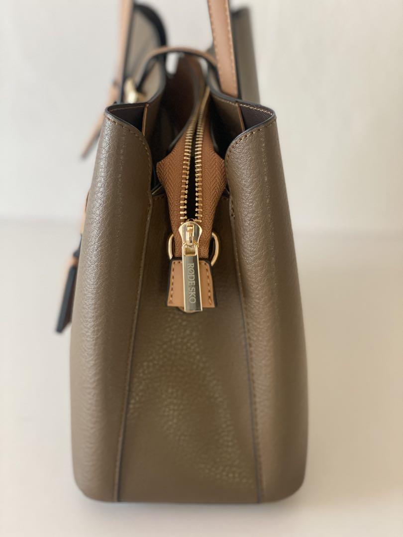 美品】RODESKOブラウン合成皮革ハンドバッグ ショルダー