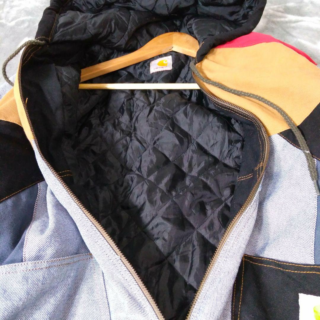 Carhartt】US輸入希少再構築ジャケットXLマルチカラー赤レッド黒紺 Carhartt】US輸入希少再構築ジャケットXLマルチカラー赤レッド黒紺