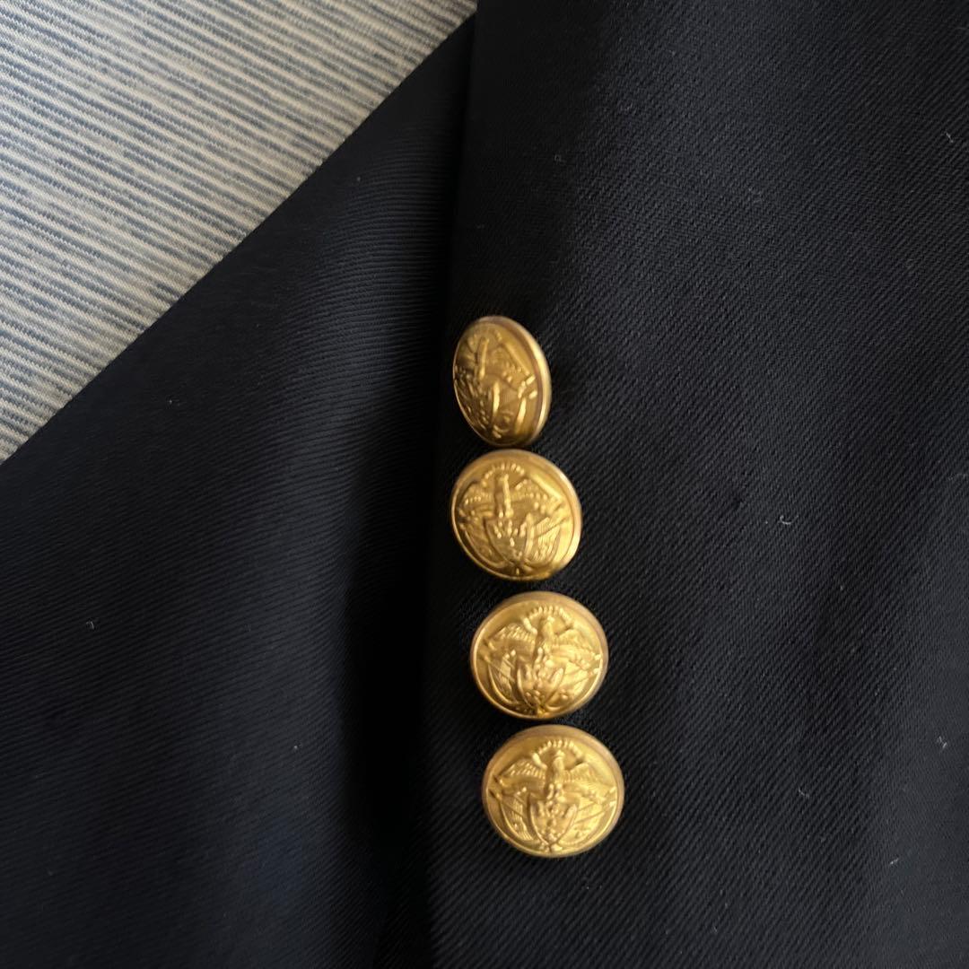 【稀少90年代】ラルフローレン　紺ブレ　ジャケット　M ダブル　金ボタン