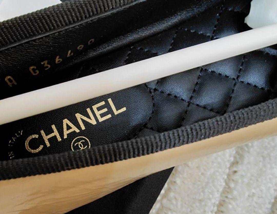 CHANEL シャネル バレリーナ パンプス ベージュ ブラック 37 新品
