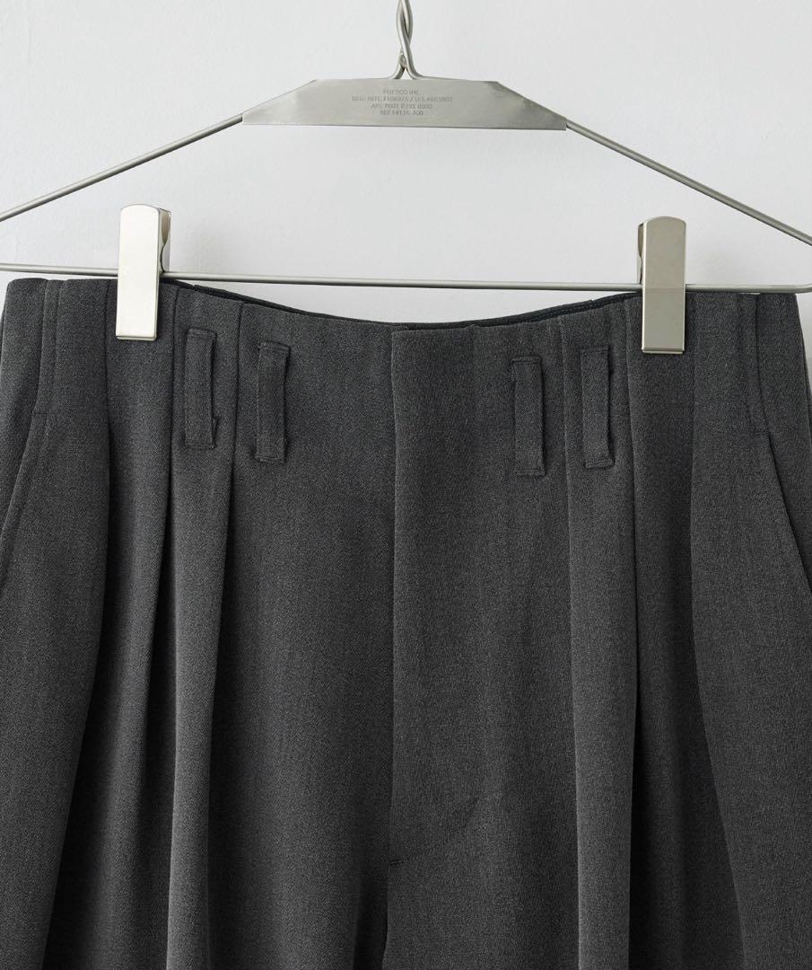 SLIGHT FLARE DOUBLE CLOTH BAGGY SLACKS