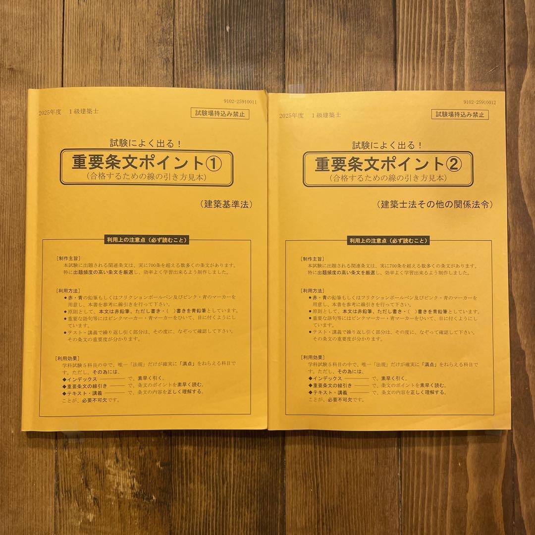 2025年度】日建学院 建築基準法関係法令集 重要条文ポイント➀