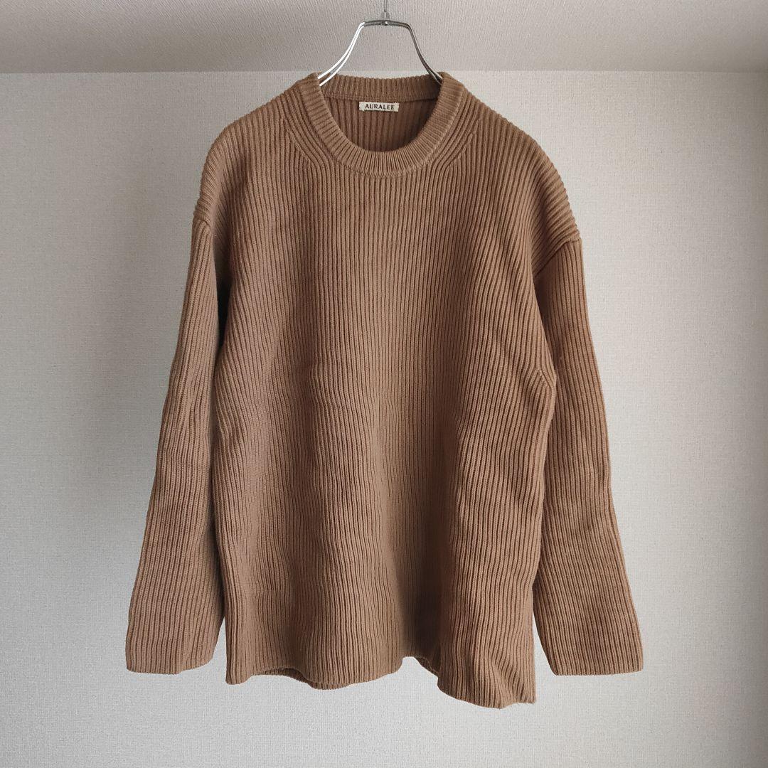 AURALEE SUPER FINE WOOL RIB KNIT BIG P/O