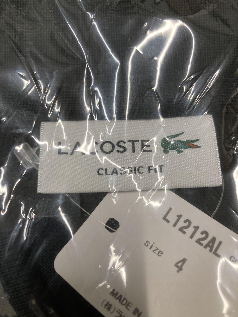 LACOSTE ポロシャツ サイズ４−Ｍ（日本Ｌサイズ相当）黒