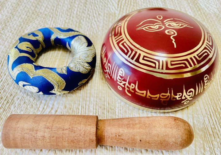 新作登場HOT 一点物 シンギングボウル 284g 9cm Bmcih-m10511736502 美細工 超美音 深緋色 限定品格安