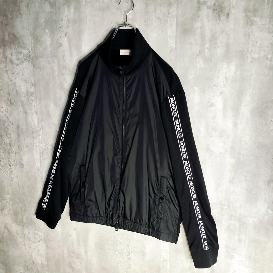 【美品】モンクレール ナイロン 異素材切替 アームロゴ ジップアップジャケット 【美品】モンクレール ナイロン 異素材切替 アームロゴ ジップアップジャケット