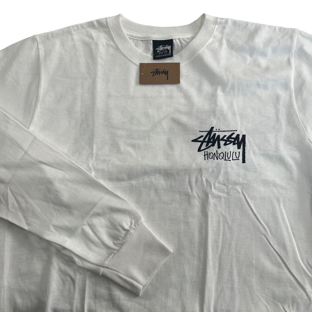 【新品タグ】stussy Honolulu ハワイ限定品　長袖　サイズXL　白