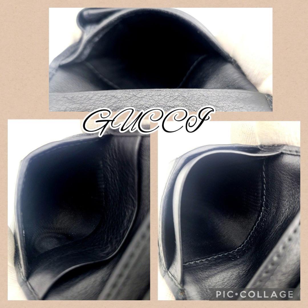 美品 GUCCI グッチ ２つ折り財布 GGキャンバス　ブラック