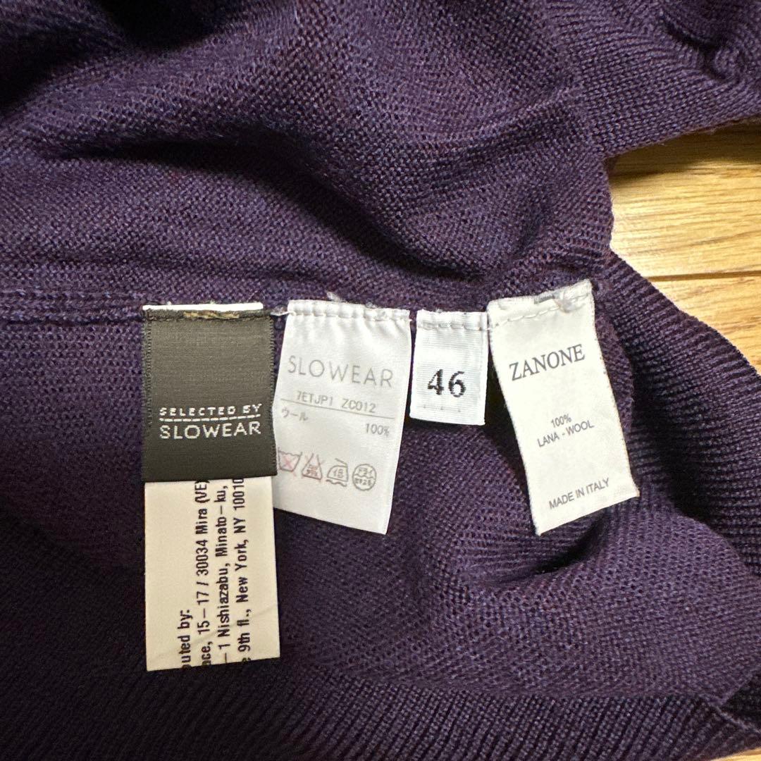 ZANONE ザノーネ Vネック ニットセーター パープル 紫 サイズ46 ZANONE ザノーネ Vネック ニットセーター パープル 紫 サイズ46