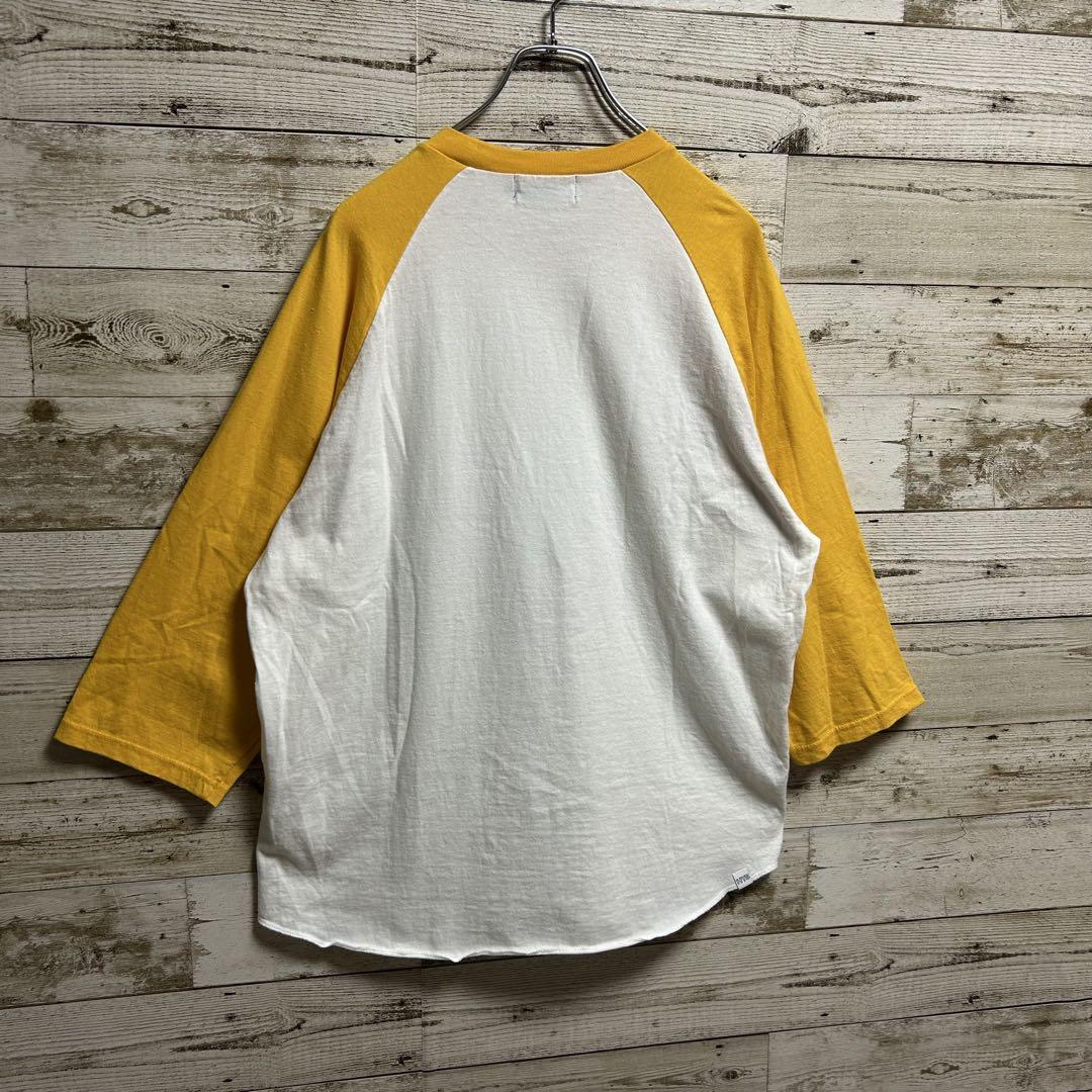 855【希少XLサイズ】ヒステリックグラマー☆ビッグロゴ　ラグラン七部丈Tシャツ