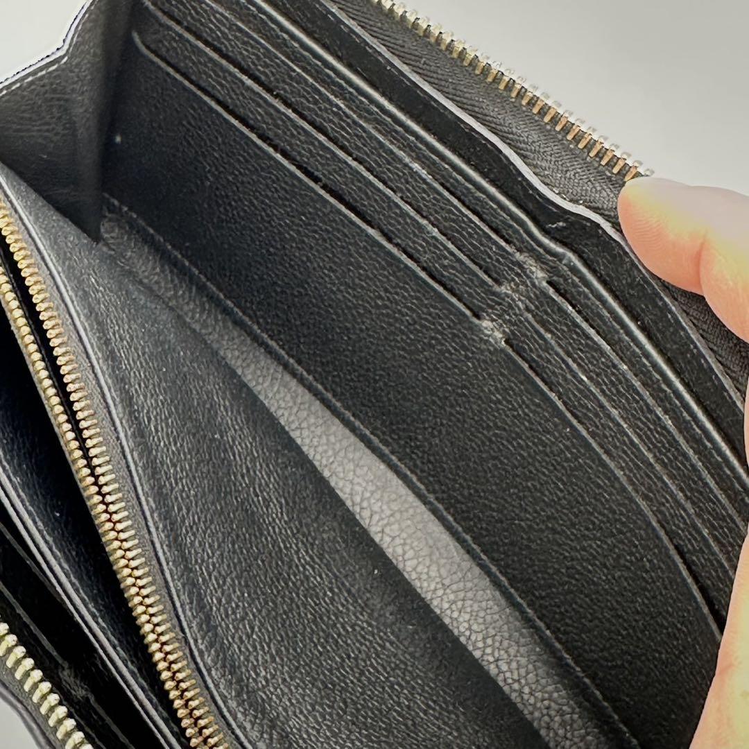 Louis Vuitton ブラック 長財布 モノグラム・アンプラント レザー