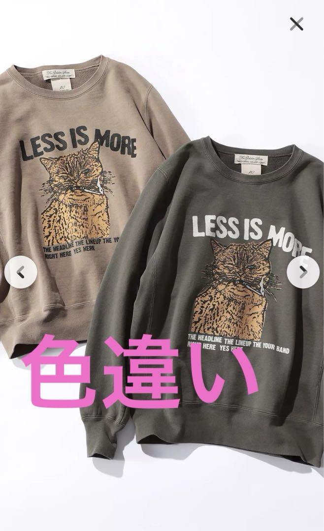 LESS IS MORE 猫イラスト スウェット