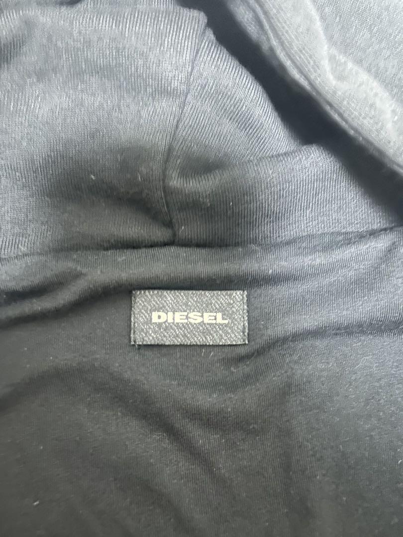 disel レザーフーディージャケット ブラック