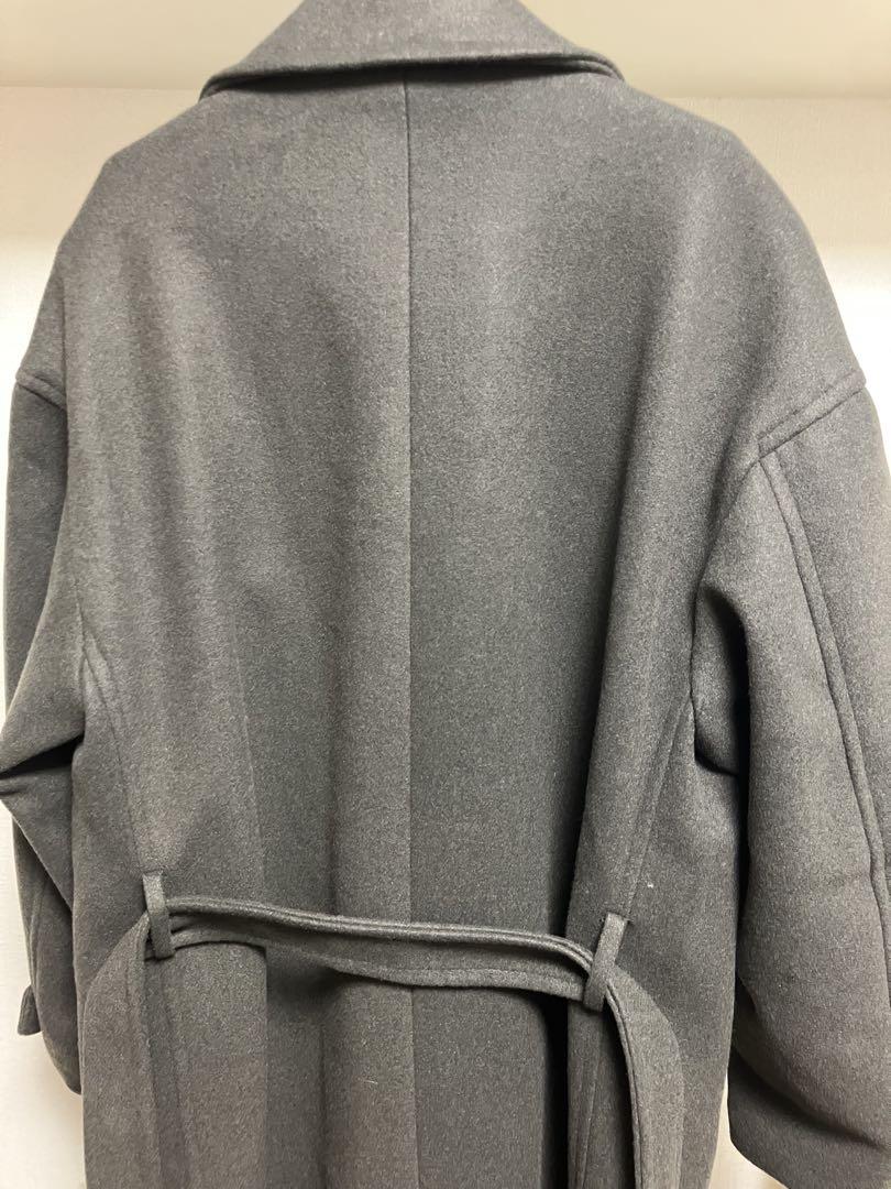 CLEL 【美品】テックメルトンルーズ ダブルチェスターコート ダークブラウンM
