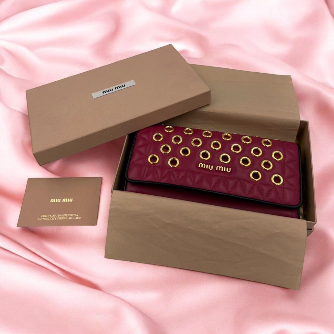MIU MIU バーガンディ 長財布 5M109 NAPPA