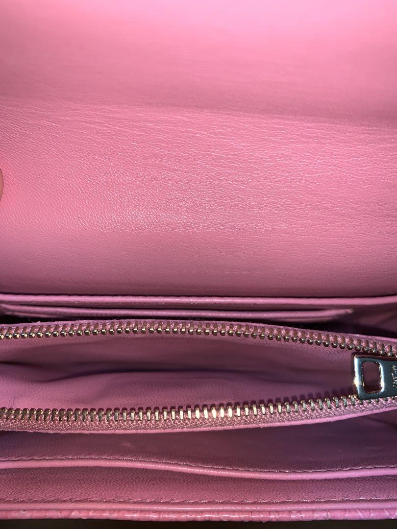 PRADA プラダ パイソン レザーチェーンウォレットバッグ ピンク