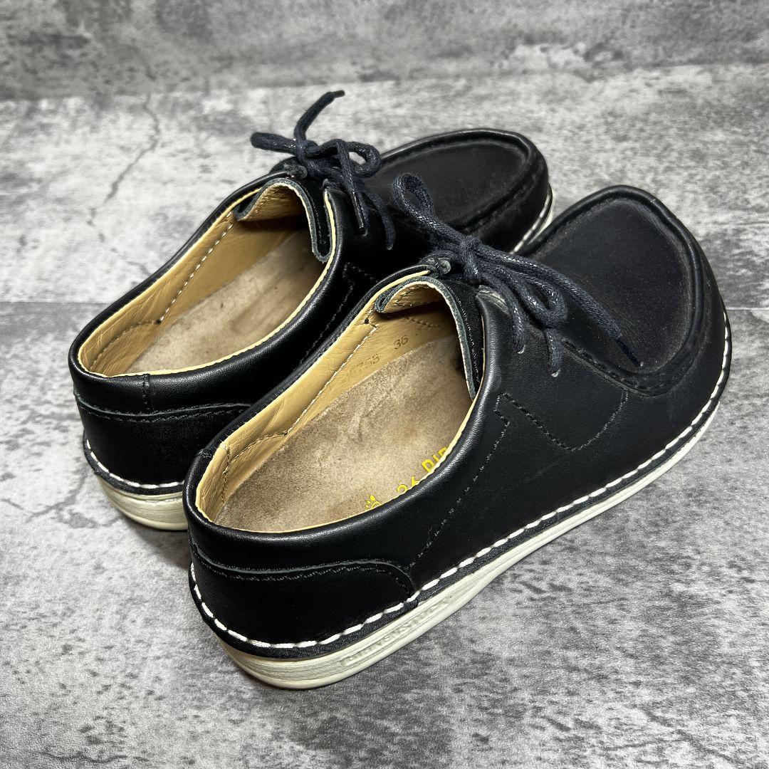 極美品【ビルケンシュトック】（36）パサデナ レースアップシューズ ブラック 黒