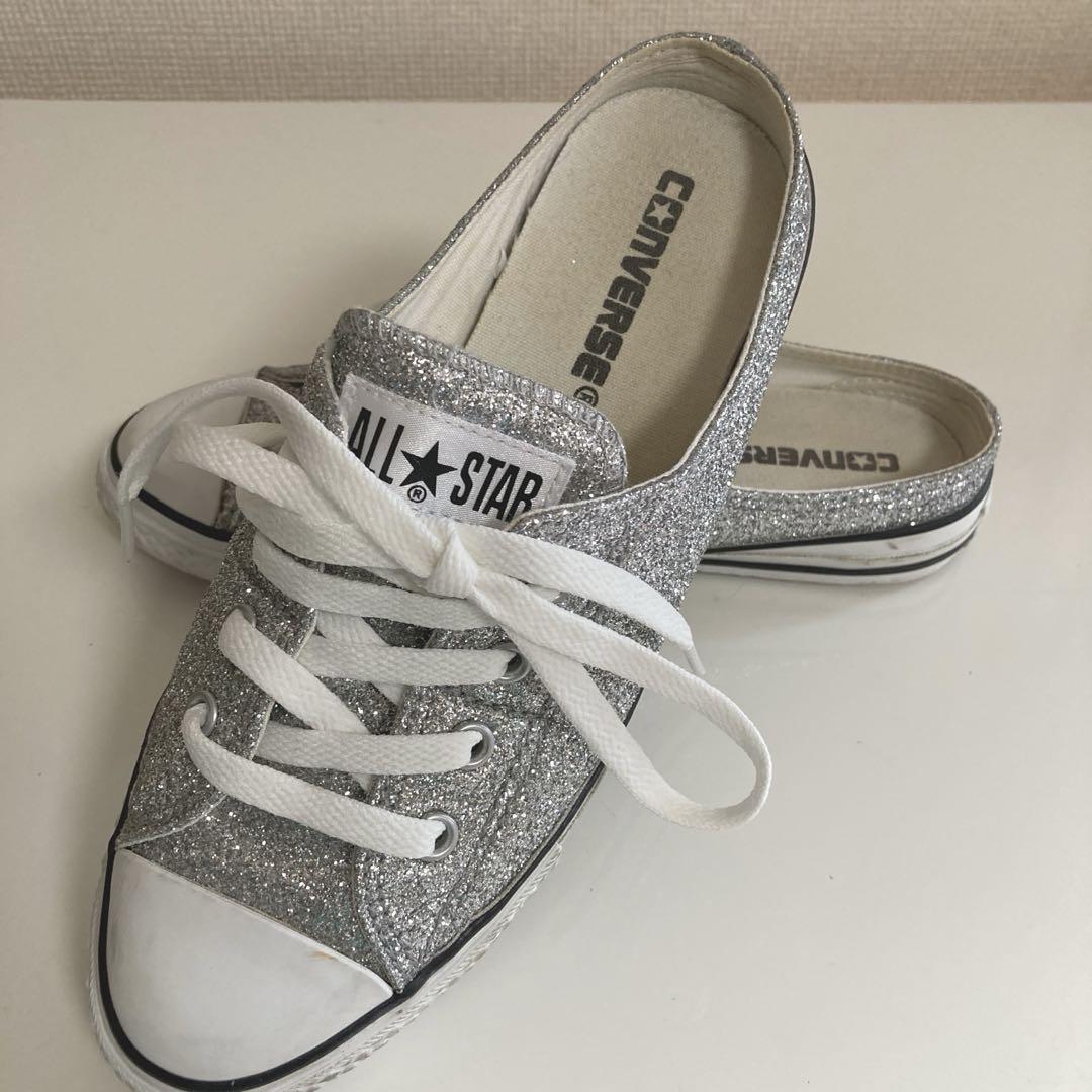 スーパースターグリッタースニーカー CONVERSE ALL☆STAR スニーカー グリッター スリッポン シルバー