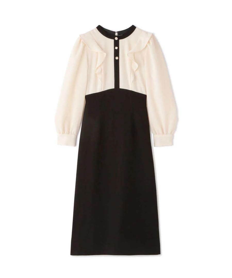 PROPORTION BODY DRESSING バイカラーラッフルタイトワンピ