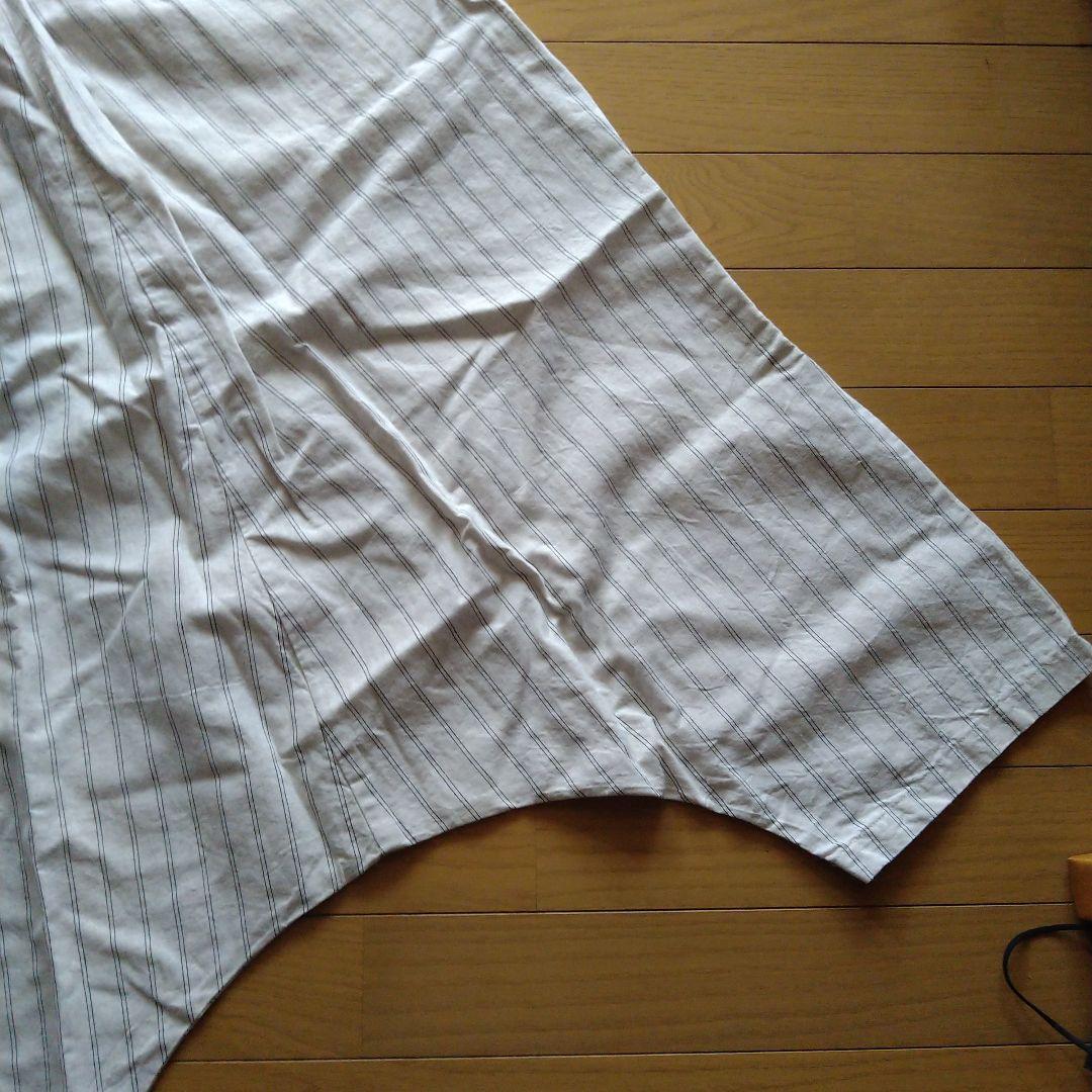 新品 タグ付き サンバレー ゆったり サルエルパンツ ストライプ  M 綿麻