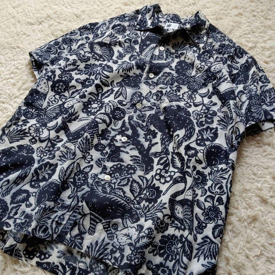 【ISSEY MIYAKE】90s アニマル柄 ボタニカル柄 開襟 半袖シャツ 画像16