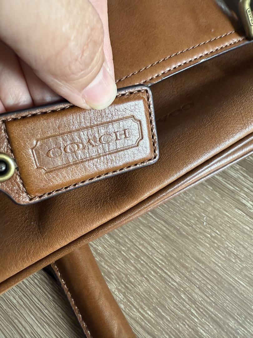 COACH コーチ　レザー ビジネスバッグ　キャラメル