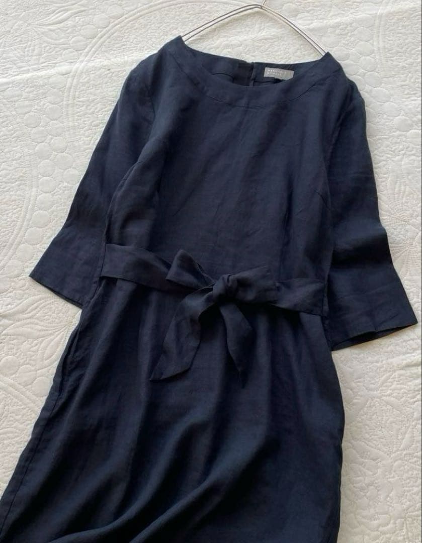 未着用　MARGARET HOWELL 日本製　リネン100%ブラックワンピース