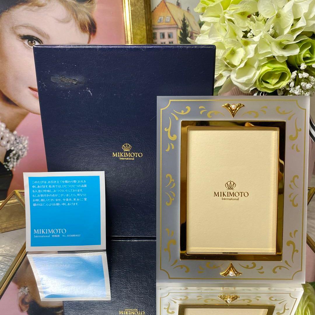受賞店 MIKIMOTO ミキモト フォトフレーム パール2点付 真珠 写真立て