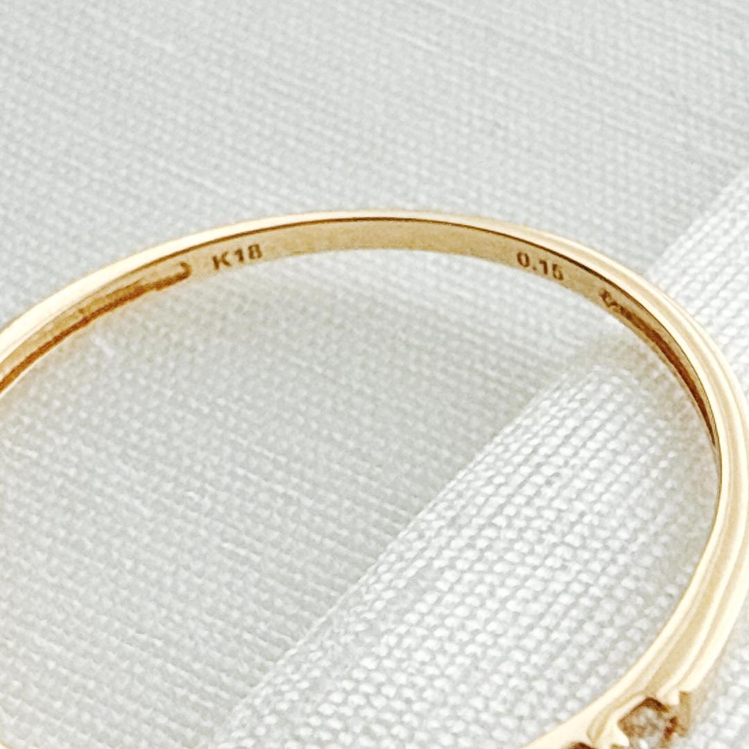地金＊18金【ハーフエタニティリング 11号】天然ダイヤモンド0.15ct 新品 18金【ハーフエタニティリング 11号】天然ダイヤモンド0.15ct