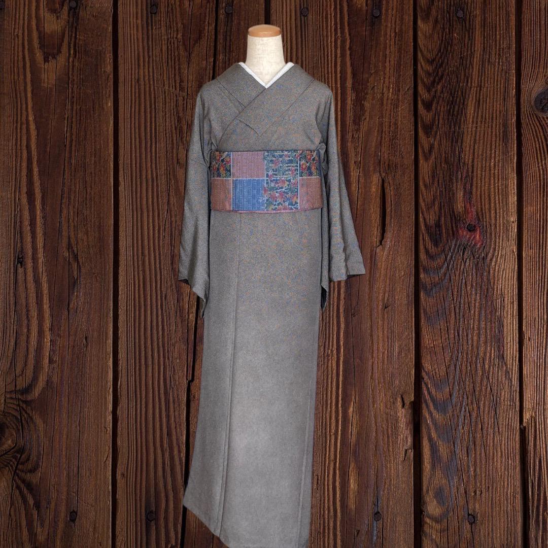 *紬お着物リメイク*　大島紬と絣　大人の兵児帯　半幅帯　長尺440　ハンドメイド