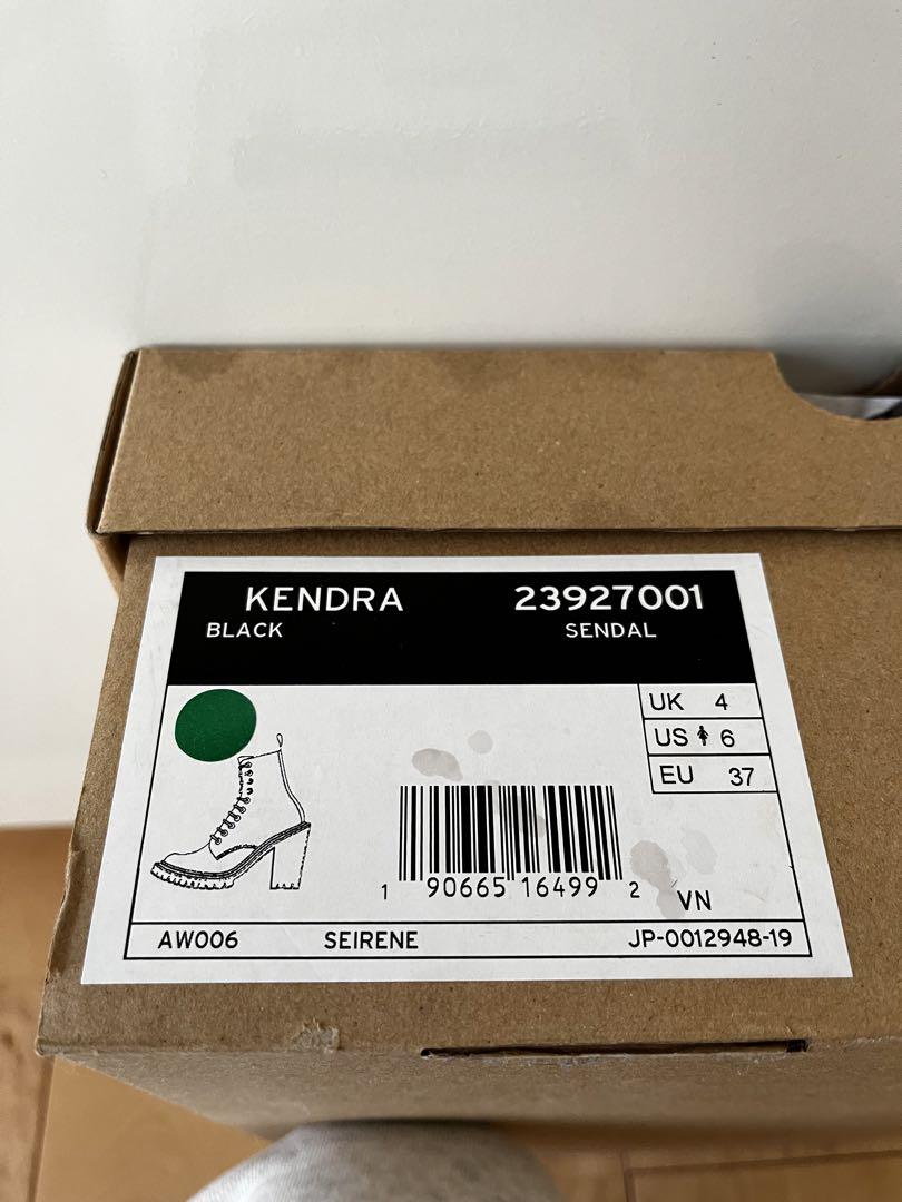 37サイズ KENDRA 23927001 ブラック レースアップブーツクラ
