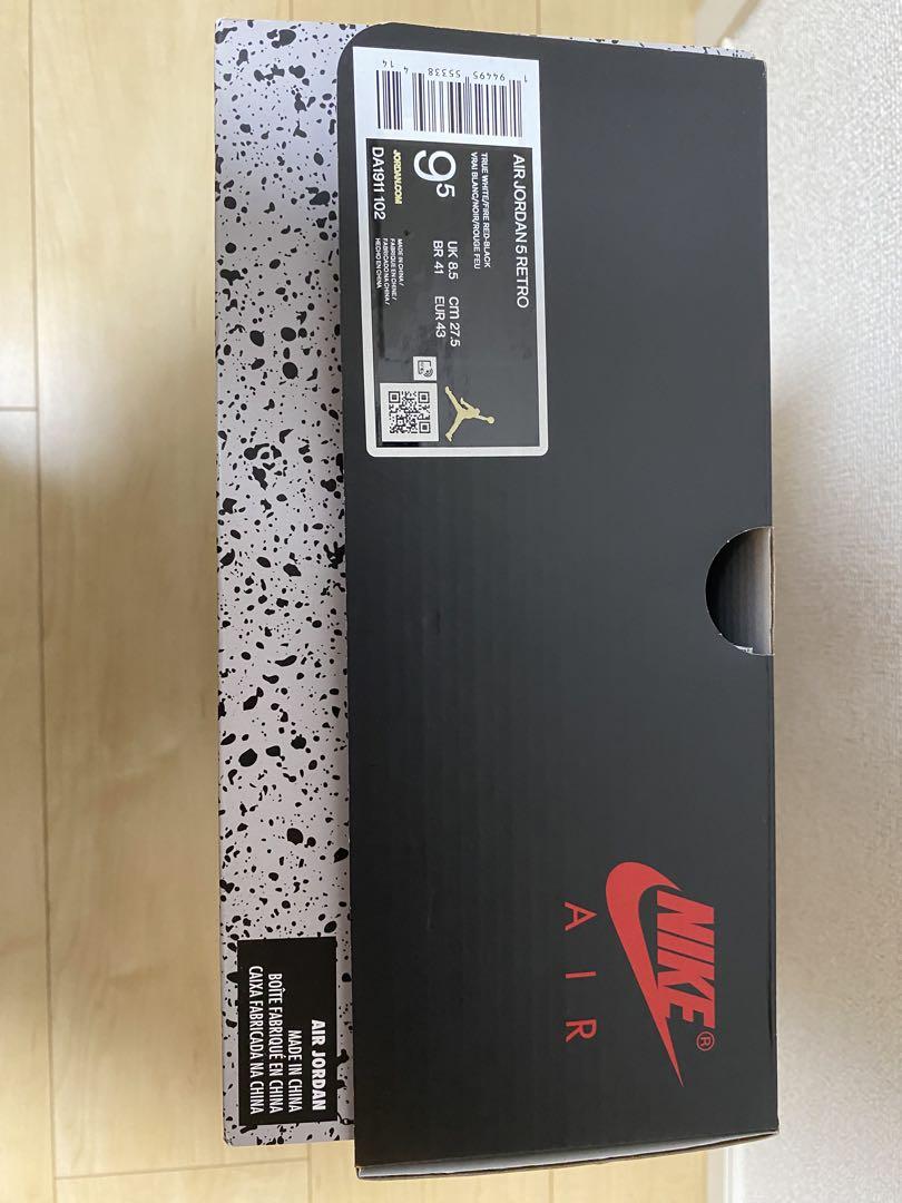 【新品未使用・納品書有】AIR JORDAN エアジョーダン5 ファイヤーレッド