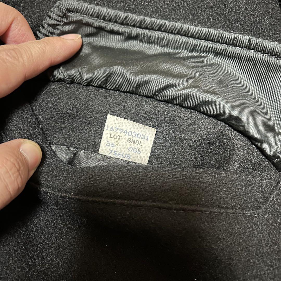 良品 USA製 schott 756US シングル Pコート 36 ブラック