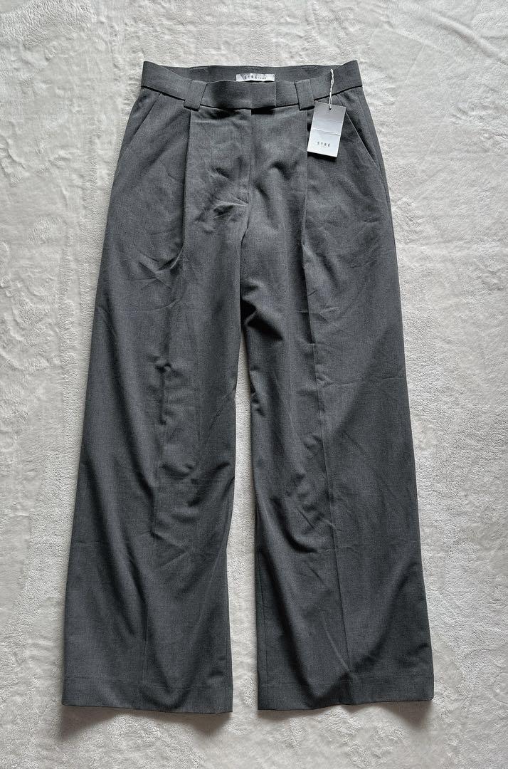 ETRE TOKYO エトレトウキョウ セミワイドタックスリットパンツ パンツ
