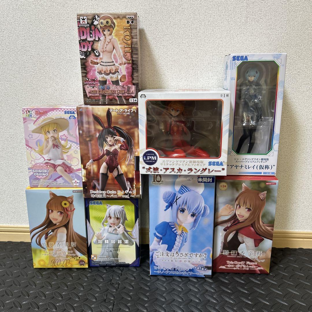 【フィギュアまとめ売り】9体セット　狼と香辛料　化物語　デートアライブ　エヴァ