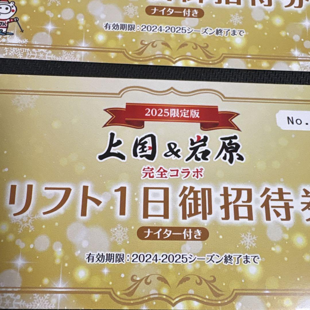 上越国際スキー場　リフト券　2枚セット　一日券