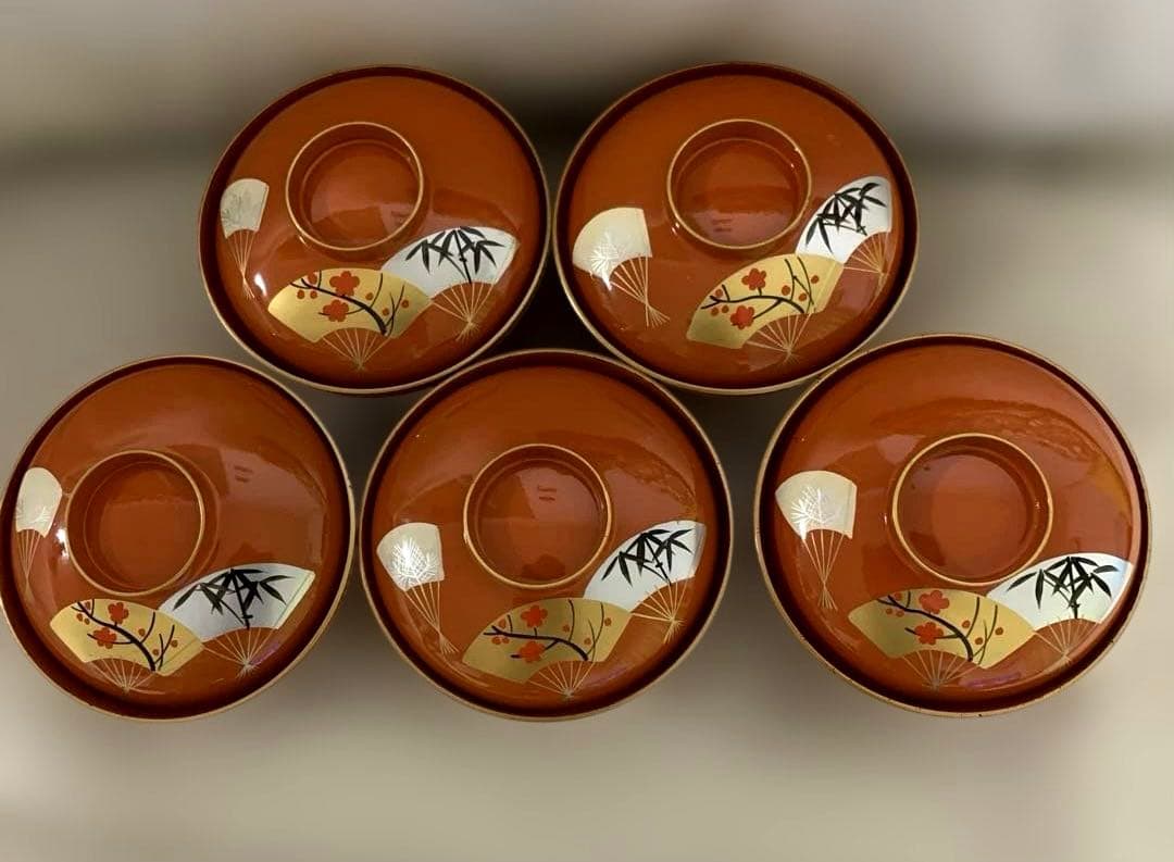 朱色 汁椀 5客セット - メルカリ